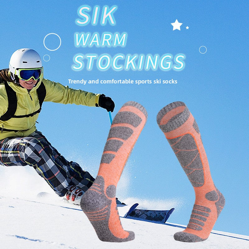 Thick ski socks for long-sleeved sports
